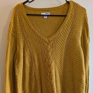 Sonoma Goods for Life V-neck Sweater Mustard Yellow Knit Size XXL